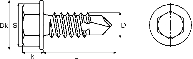 SKIR'CO (60 Pezzi) Viti Autoperforanti 5,5 X 150 Mm Zincate Con Rondelle EPDM Per Pannelli Sandwich, Testa Esagonale